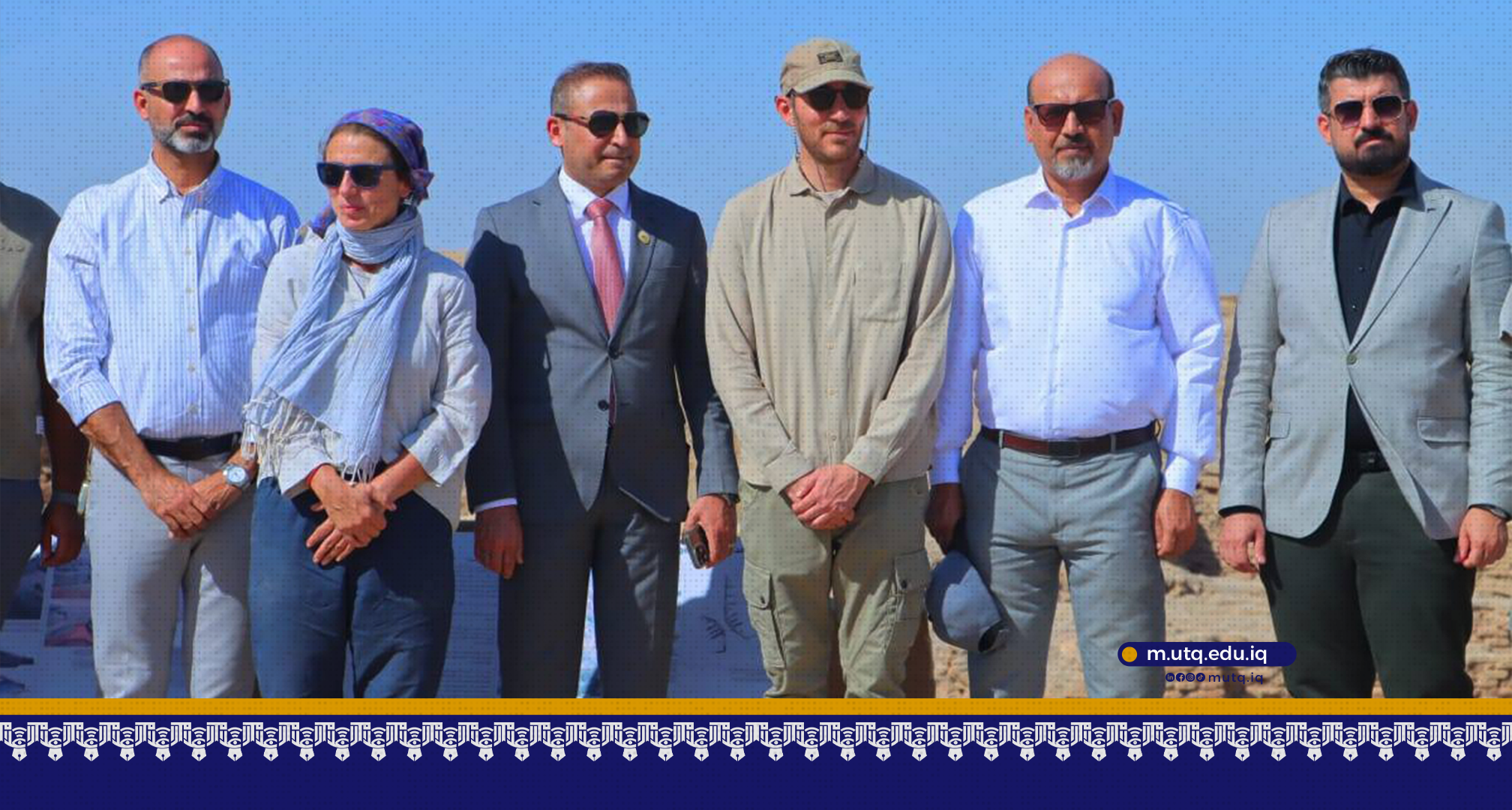 وفد من كلية الاعلام  يشارك بزيارة بعثة التنقيب البريطانية في موقع تلو الأثري شمال ذي قار